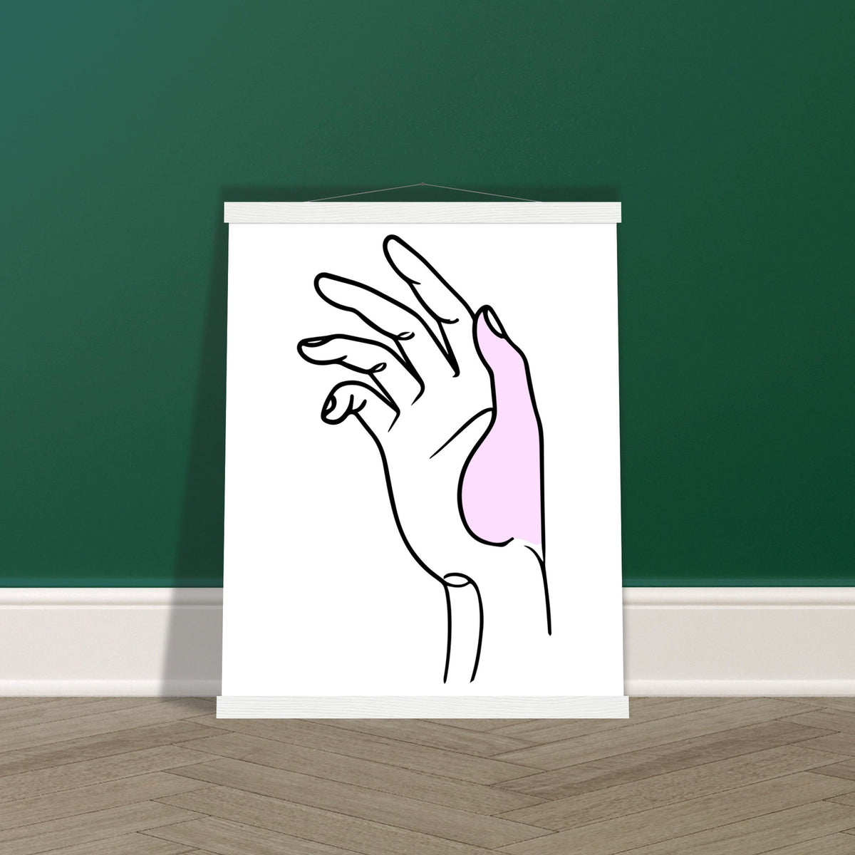 Vibrant Touch - Hand Art Print with Magnetic Hanger - 40x50 cm 16x20″ White wall hanger - Posters With Hanger