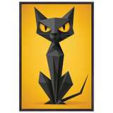 Abstract Cat Wooden Frame – Perfect Gift for Home Decor - Black frame - Wooden Framed Posters
