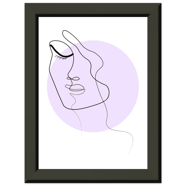 Simplicity and Grace - Pastel-Infused Line Art Portrait - 13x18 cm 5x7″ - Metal Framed Posters