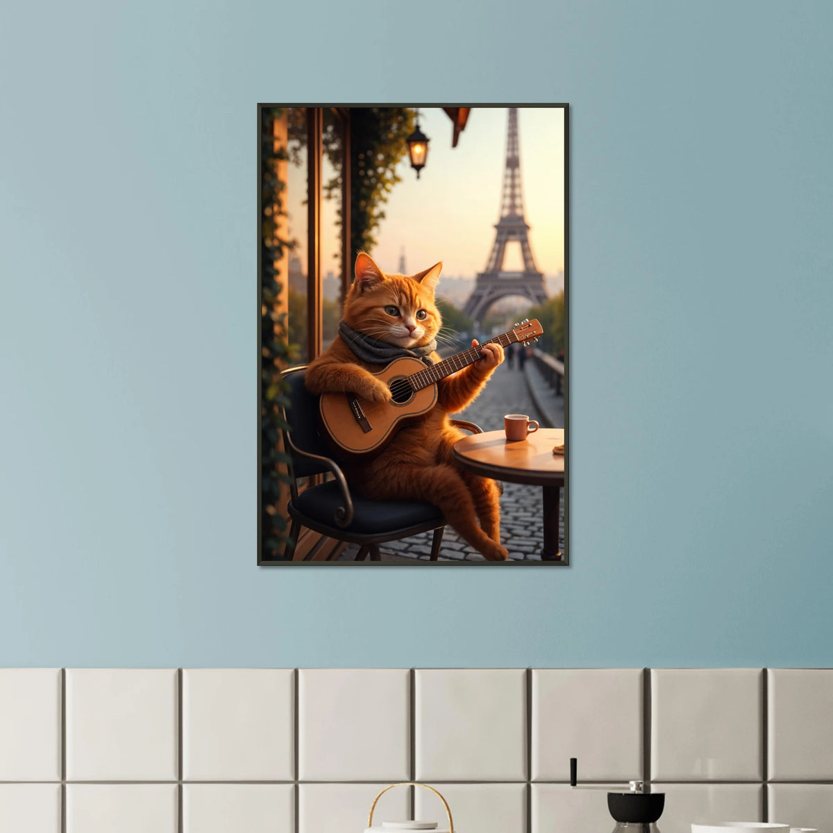 Parisian Serenade – Giftomory Cat Poster - Default Title - Metal Framed Posters