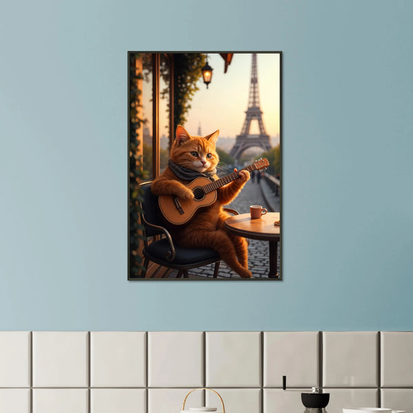 Parisian Serenade – Giftomory Cat Poster - Default Title - Metal Framed Posters