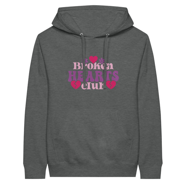 Broken Hearts Club Premium Unisex Pullover Hoodie - Graphite Heather - Pullover Hoodies