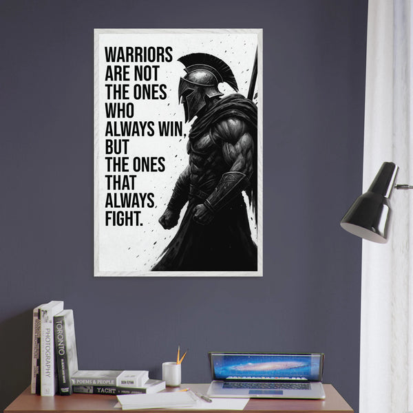 Spartan Warrior Quote Print – Inspirational Frame Gift - - Wooden Framed Posters