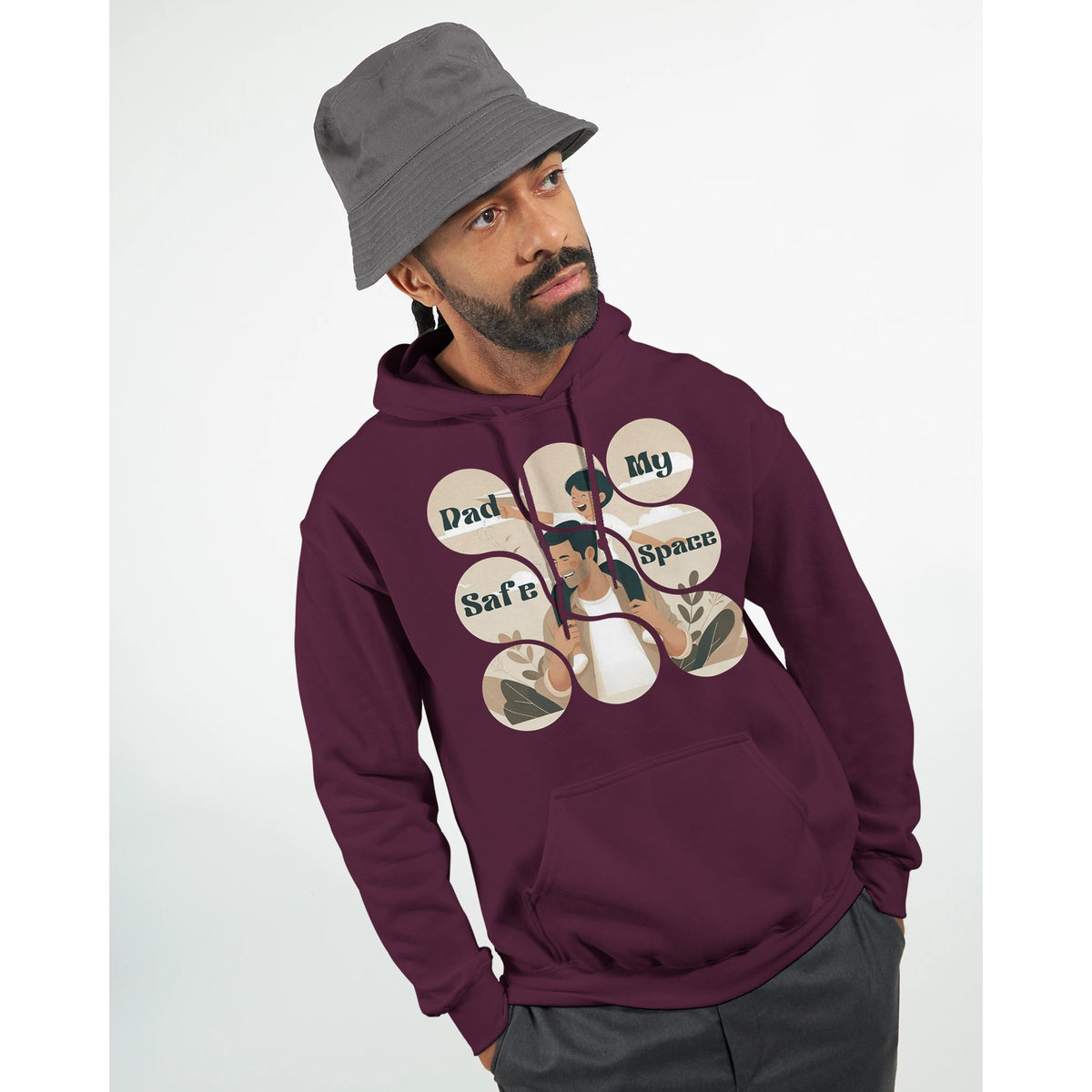 Cherished Adventures - Celebrating Dad’s Love - Maroon - Hoodies