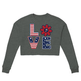 American Love - Stars and Stripes - Deep Heather - Crop Tops