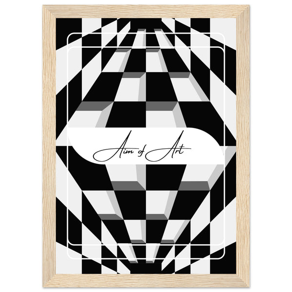 Modern Maze - Aim of Art Illusion - A4 21x29.7 cm 8x12″ Wood frame - Wooden Framed Posters