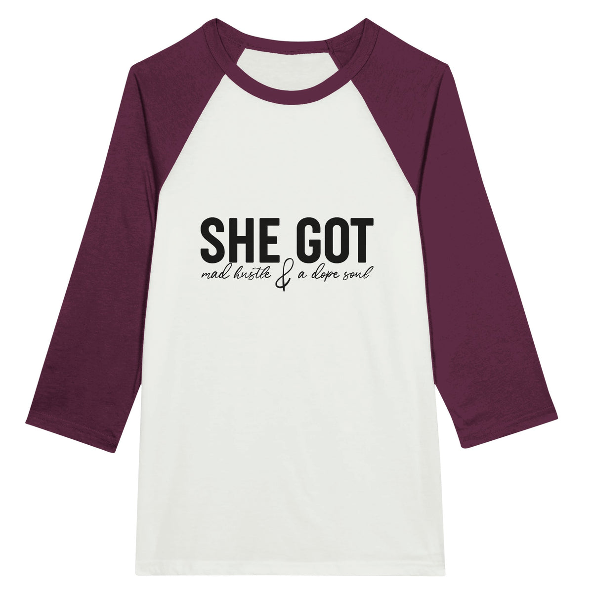 Empowered Elegance - Mad Hustle - Dope Soul - White and Maroon - T-shirts