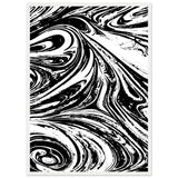 Black & White Swirl - Premium Matte Framed Poster - 50x70 cm 20x28″ White frame - Metal Framed Posters