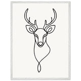 Nature's Outline - Elegant Deer in Wooden Frame - 60x80 cm 24x32″ White frame - Wooden Framed Posters