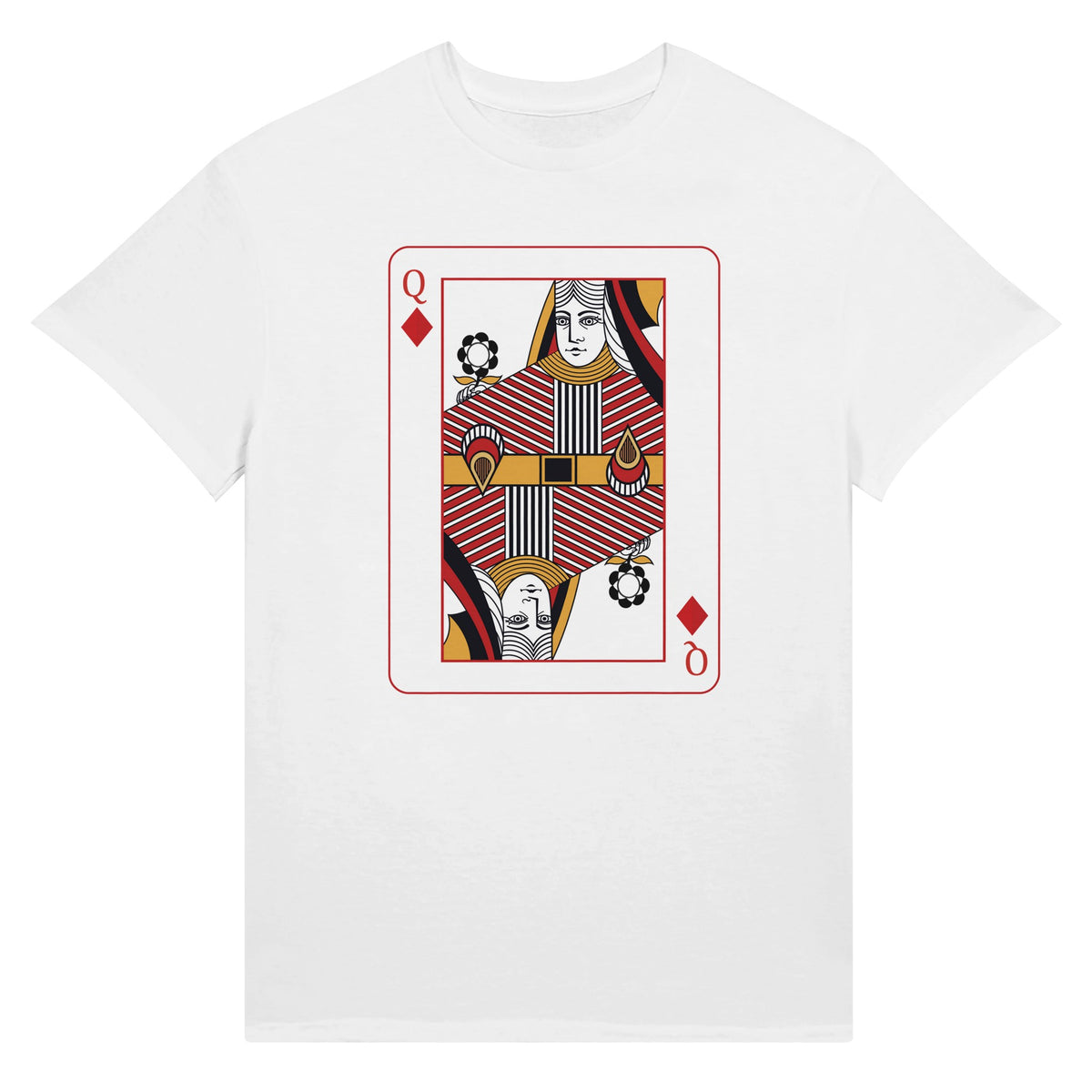 Playing Cards- Q- Ultra Cotton Unisex Crewneck T-shirt - - Print Material