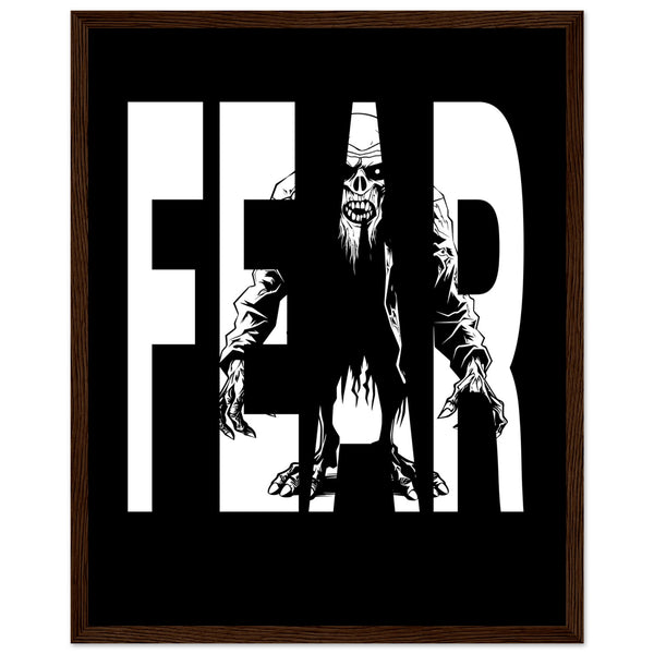 Embrace Fear - Bold Horror Art - 40x50 cm 16x20″ Dark wood frame - Wooden Framed Posters