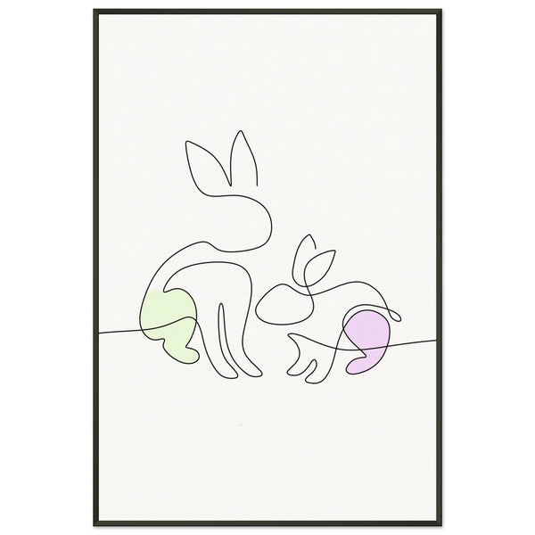 Bunny Bond - Minimalist Elegance - 60x90 cm 24x36″ - Metal Framed Posters