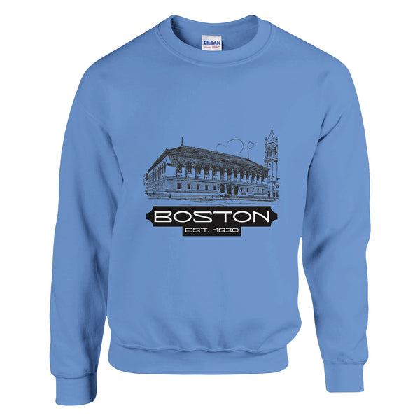 Historic Boston - Est. 1630 Tribute - Carolina Blue - Crewneck Sweatshirts