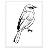 Serenity in Lines - Framed Bird Poster - 40x50 cm 16x20″ White frame - Framed Posters