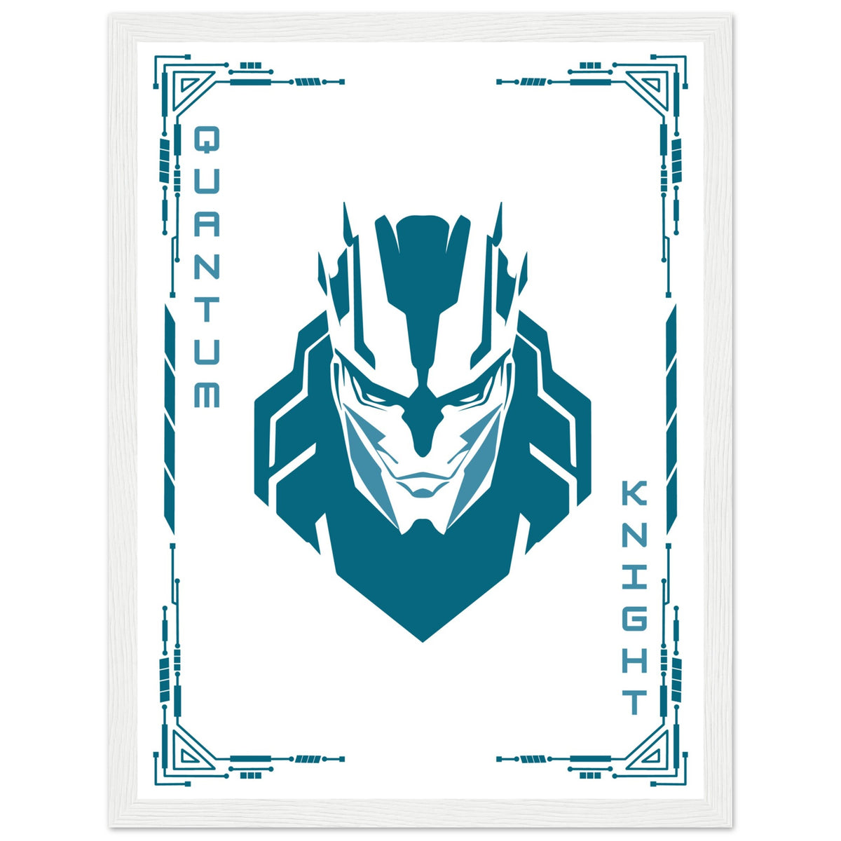 Transform Your Space - "Proton, Neural, Quantum Knights" Poster Set - 30x40 cm 12x16″ White frame Quantum Knight - Wooden Framed Posters