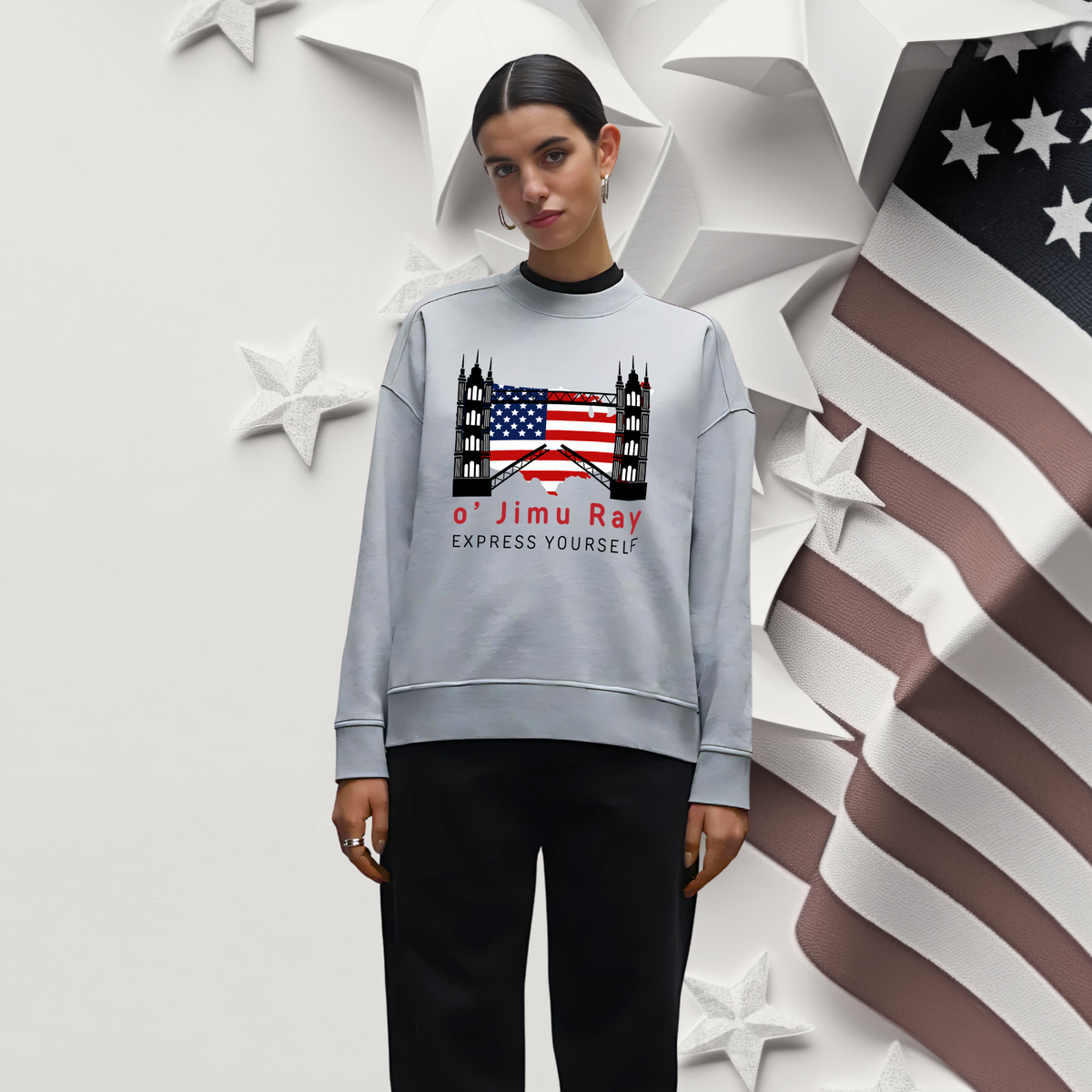 Stars & Stripes Bold 4th July Sweatshirt - - Sweatshirts