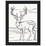 Elegance in Nature - Deer in Line - 15x20 cm 6x8″ Black frame - Wooden Framed Posters