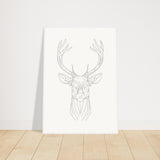 Nature's Grace - Deer Illustration - 70x100 cm 28x40″ White frame - Wooden Framed Posters