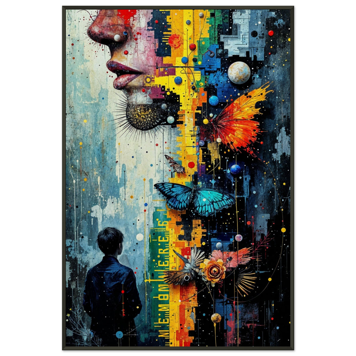 Butterflies and Universes - A Surreal Connection - - Framed Posters