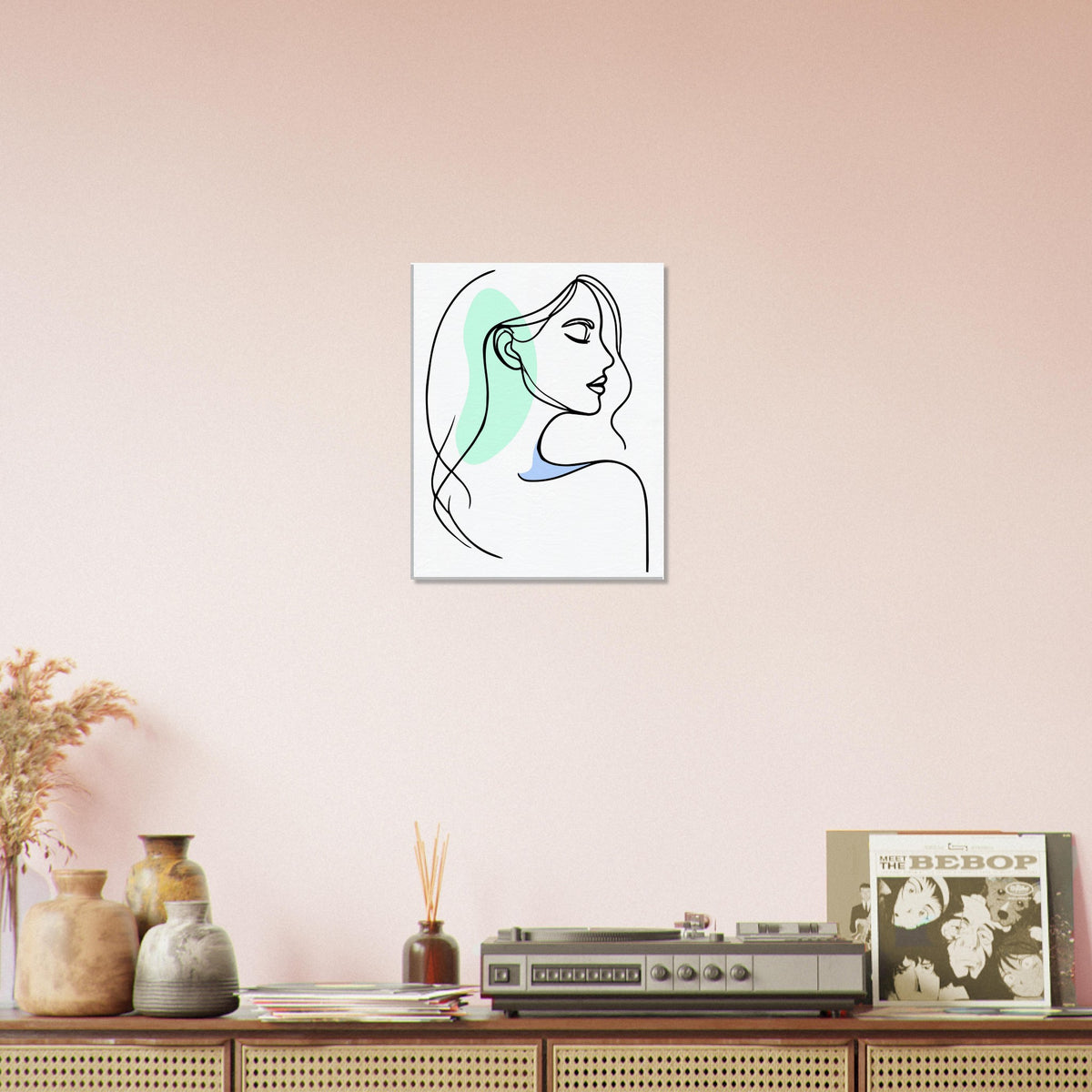 Graceful Contours - Abstract Female Silhouette on Canvas - - Canvas Prints