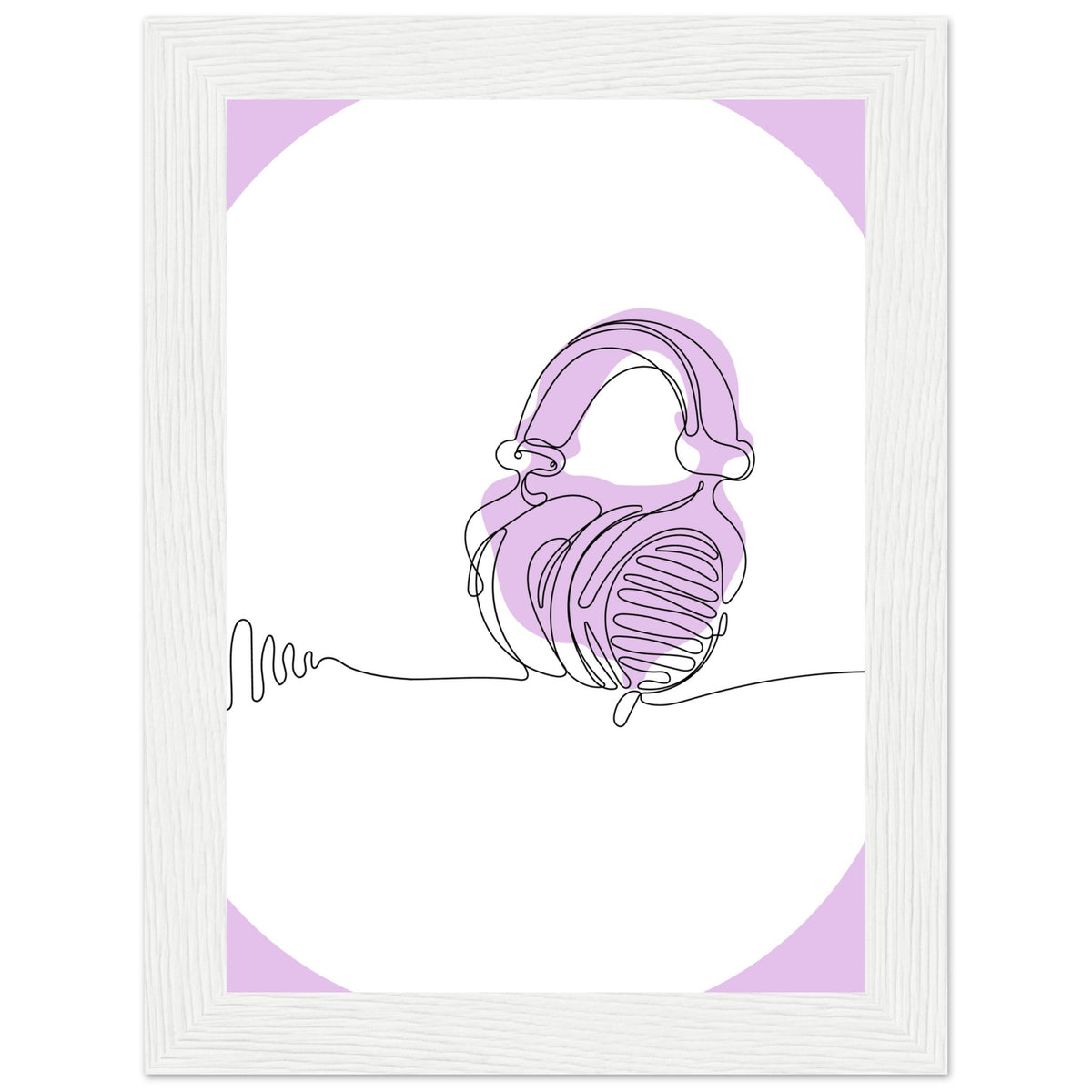 Melodic Moments - Stylish Headphones Print - 13x18 cm 5x7″ White frame - Framed Prints