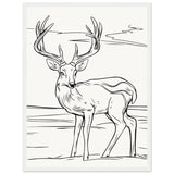 Elegance in Nature - Deer in Line - 45x60 cm 18x24″ White frame - Wooden Framed Posters