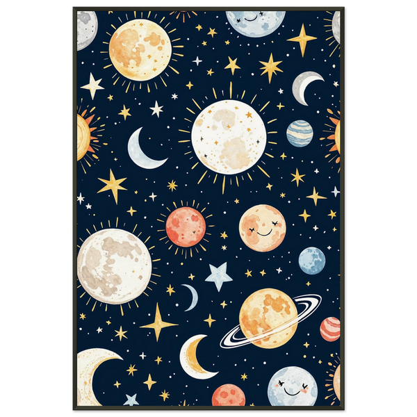 Lunar Giggles - Planet Beauty Poster - - Metal Framed Posters