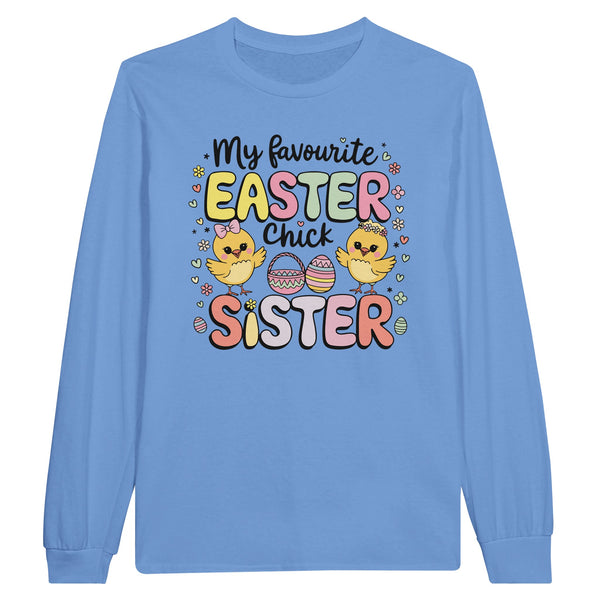 Easter Fun with My Sister – Cute Chick Shirt - Carolina Blue - Long Sleeves T-shirts