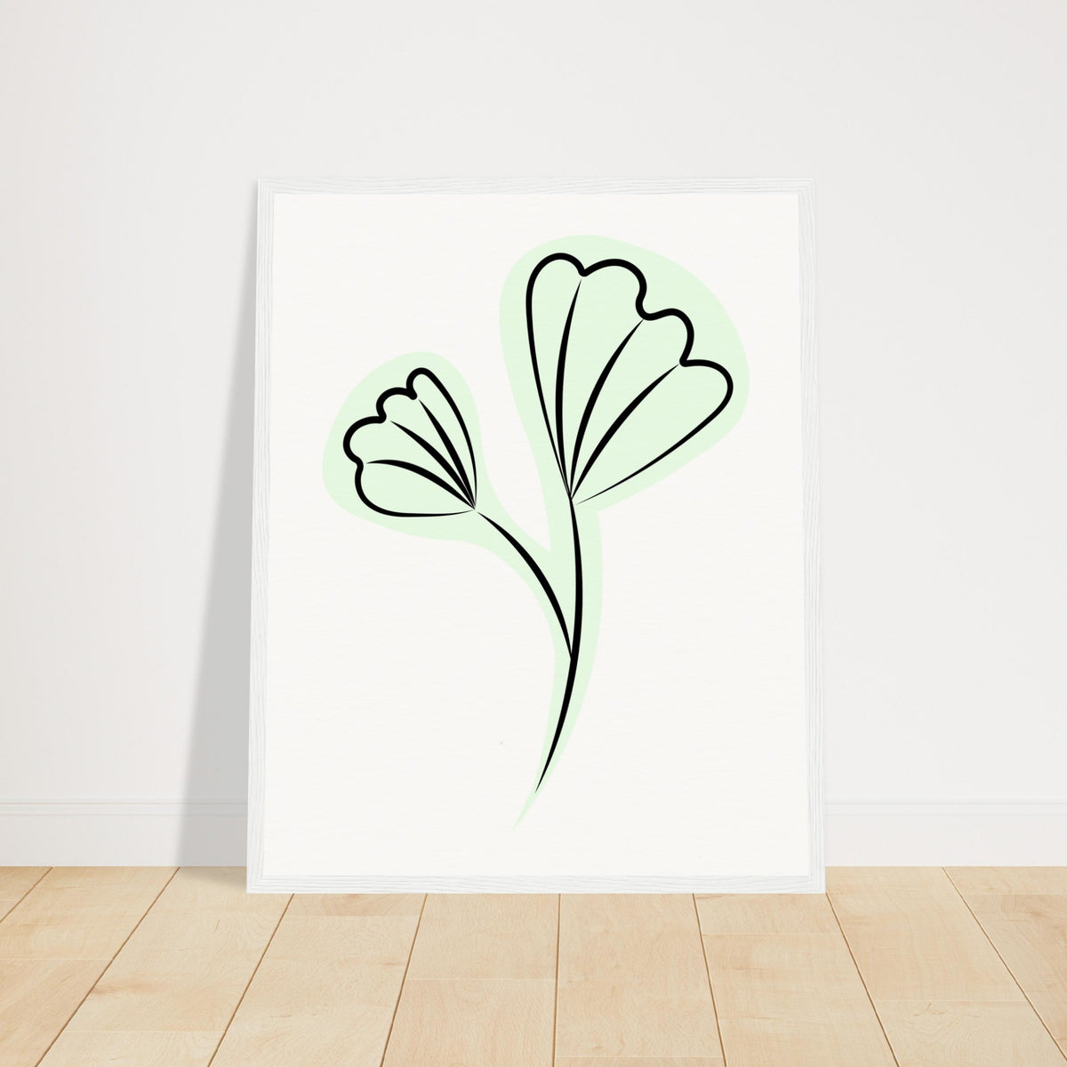 Elegant Floral Essence - Wooden Framed Art - 40x50 cm 16x20″ White frame - Wooden Framed Posters