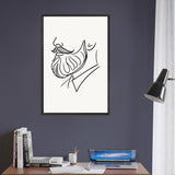 Beard and Bow - A Minimalist Tribute to Style - - Wooden Framed Posters