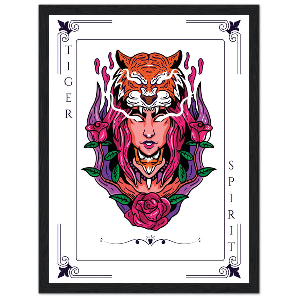 Artistry Unleashed - Warrior, Sacred Bull, and Tiger Spirit - - Wooden Framed Posters