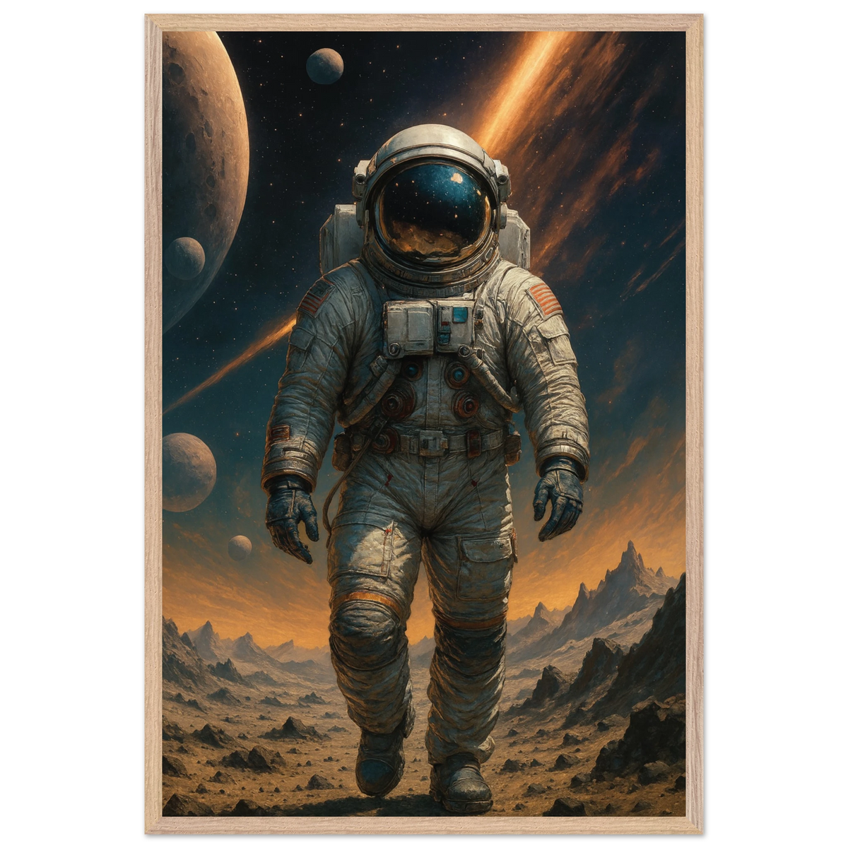 Cosmic Voyager – Wooden Framed Poster Gift - Wood frame - Wooden Framed Posters