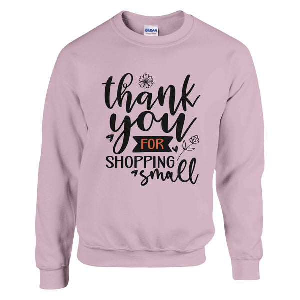 Gratitude in Style - 'Thank You' Statement - Light Pink - Sweatshirt