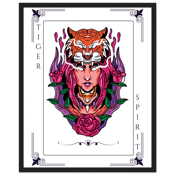 Artistry Unleashed - Warrior, Sacred Bull, and Tiger Spirit - - Wooden Framed Posters