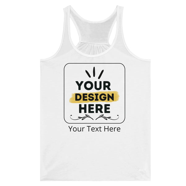 Elevate Your Look - Personalized Flowy Racerback Tank for Women - White - Tank Tops