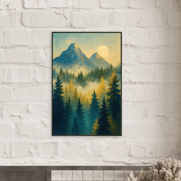 Gift Tranquil Sunrise – Mountain Metal Framed Poster - - Metal Framed Posters