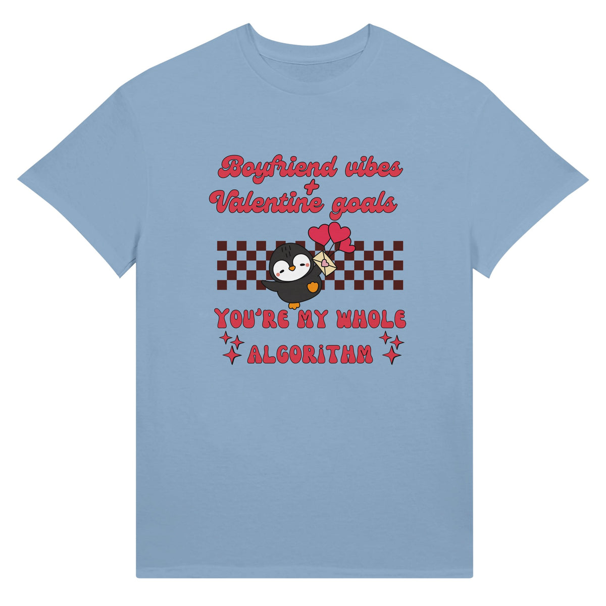 Adorable Penguin Valentine Gift Tee - Light Blue - T-Shirt