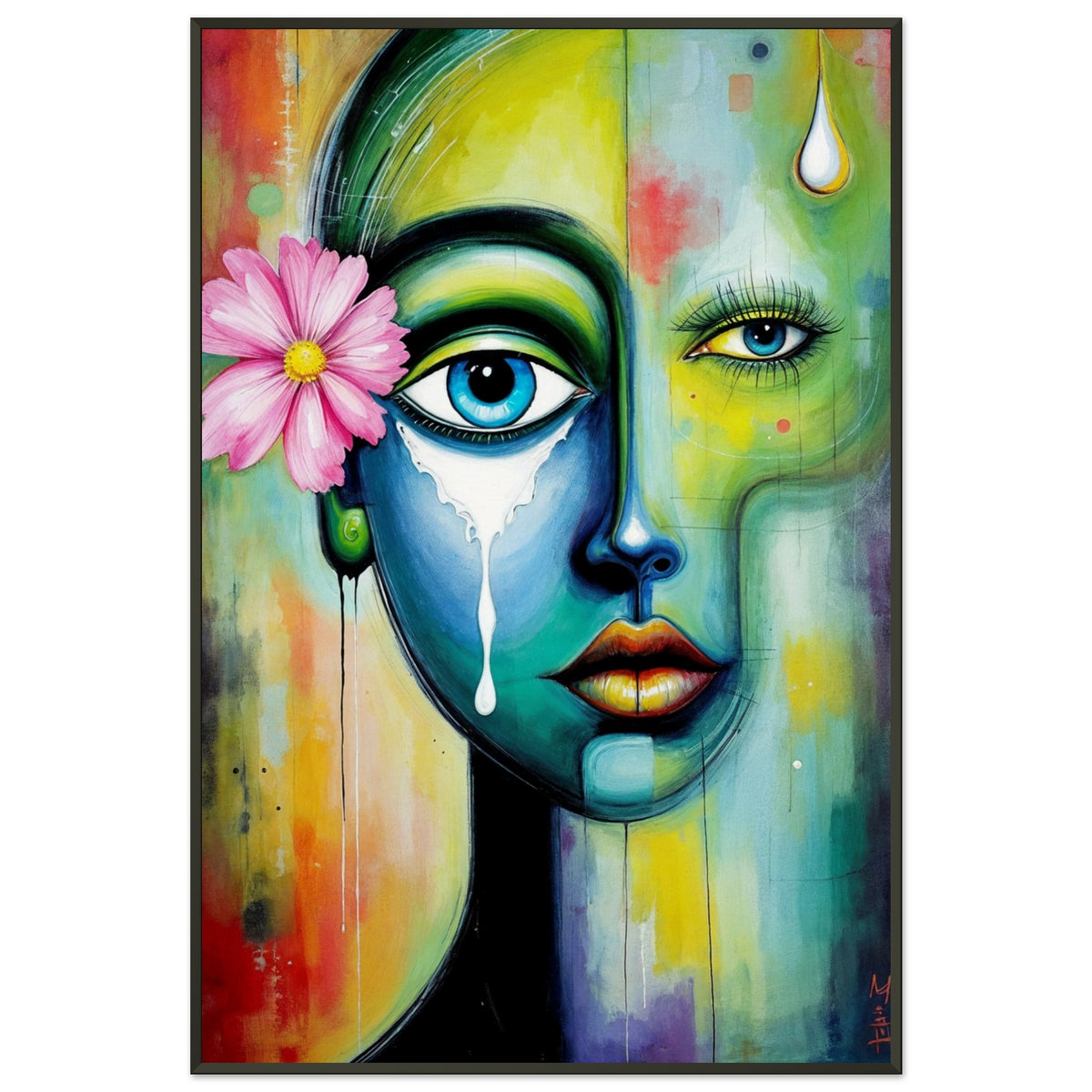 Tears of Expression - A Colorful Abstract Journey - - Framed Posters