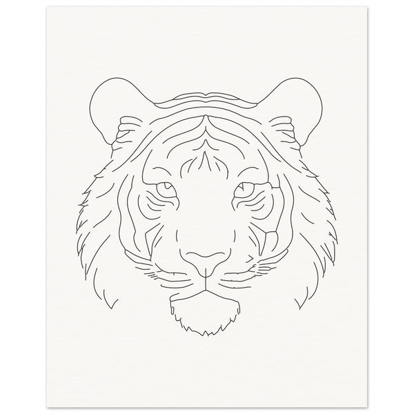 The Silent Majesty - Tiger Line Art Poster - - Posters