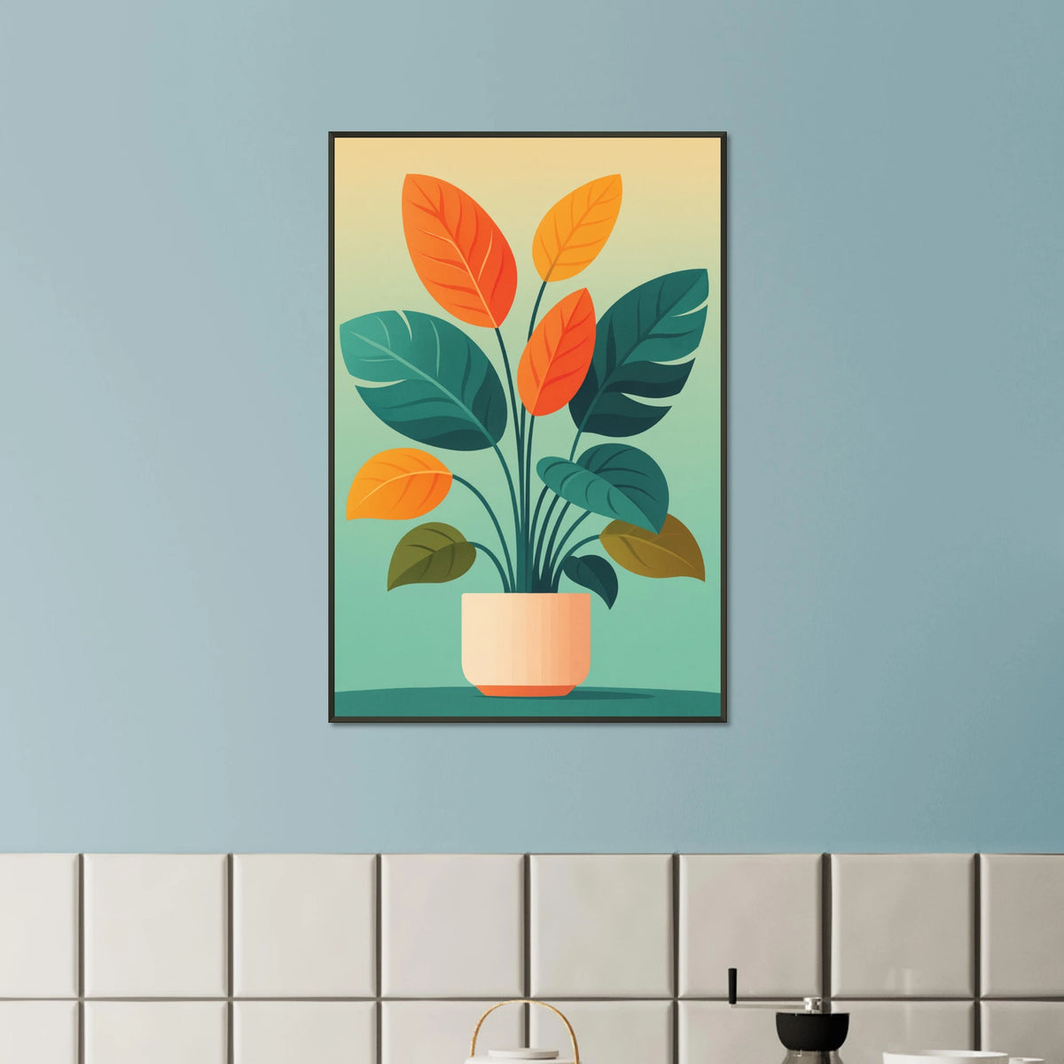 Gift Botanical Calm – Metal Framed Poster for Plant Lovers - - Metal Framed Posters