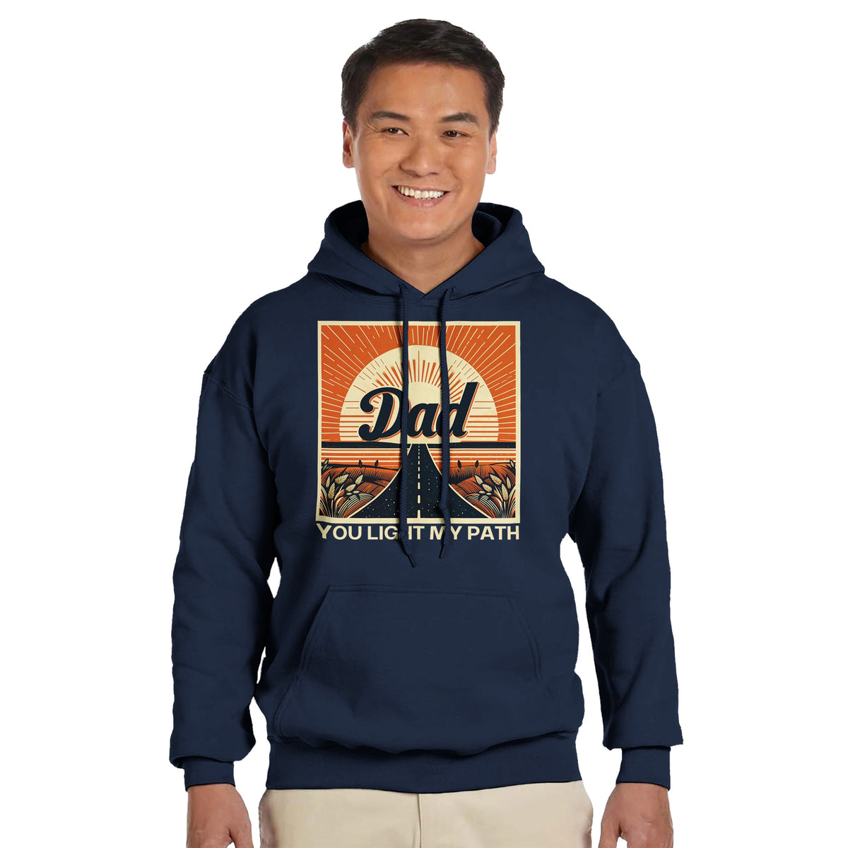 Sunset Serenity - For the Dad Who Inspires - Navy - Hoodies