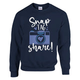 Share Your Story - Snap, Tag, Share Statement Piece - Navy - Sweatshirt