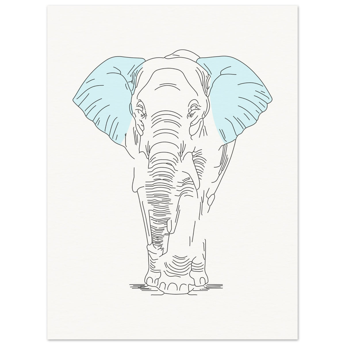 Gentle Giant - Minimalist Elephant Art - 45x60 cm 18x24″ - Posters