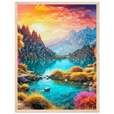 Mountain Serenity - Tranquil Landscape Art - 45x60 cm 18x24″ Wood frame - Wooden Framed Poster