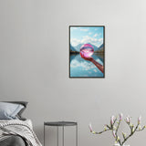 Pink Reflection - Crystal Ball Landscape Framed Poster - 40x60 cm 16x24″ - Metal Framed Posters