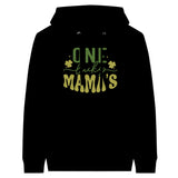 One Lucky Mama - Floral Embrace Premium Unisex Pullover Hoodie - Black - Print Material