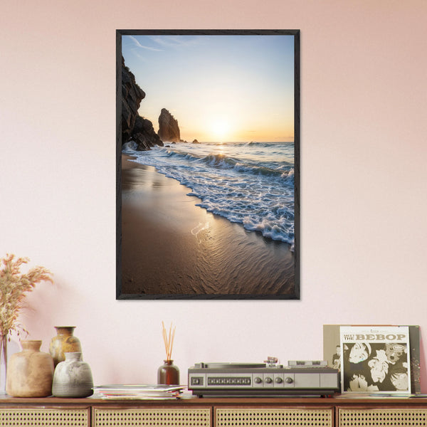 Sunrise Serenity – Wooden Framed Poster - Black frame - Wooden Framed Posters
