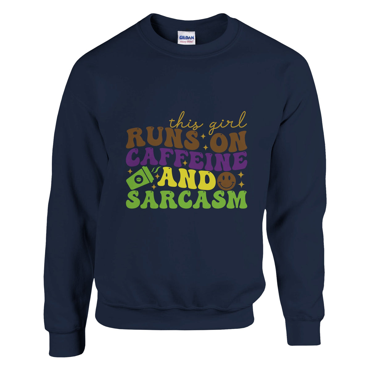 Everyday Essential - Caffeine & Sarcasm Edition - Navy - Crewneck Sweatshirts