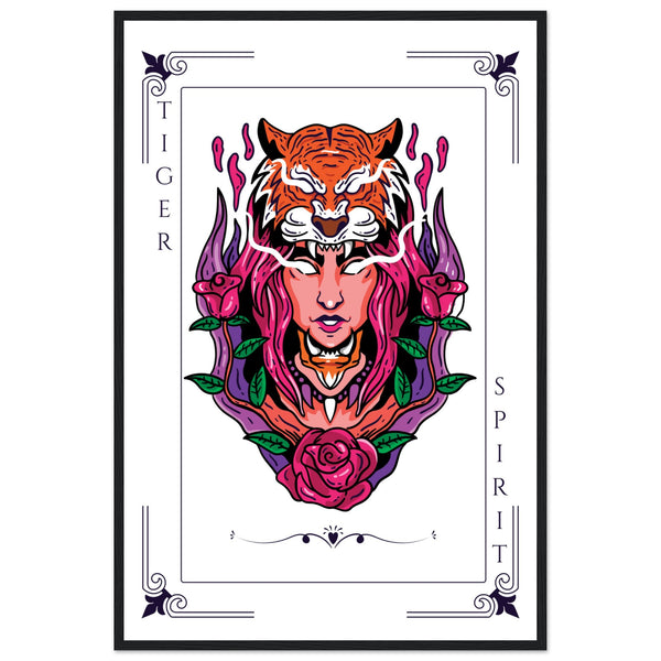 Artistry Unleashed - Warrior, Sacred Bull, and Tiger Spirit - - Wooden Framed Posters