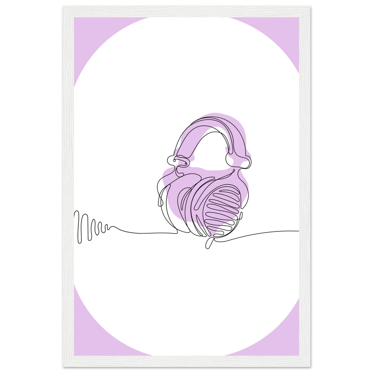 Melodic Moments - Stylish Headphones Print - 30x45 cm 12x18″ White frame - Framed Prints